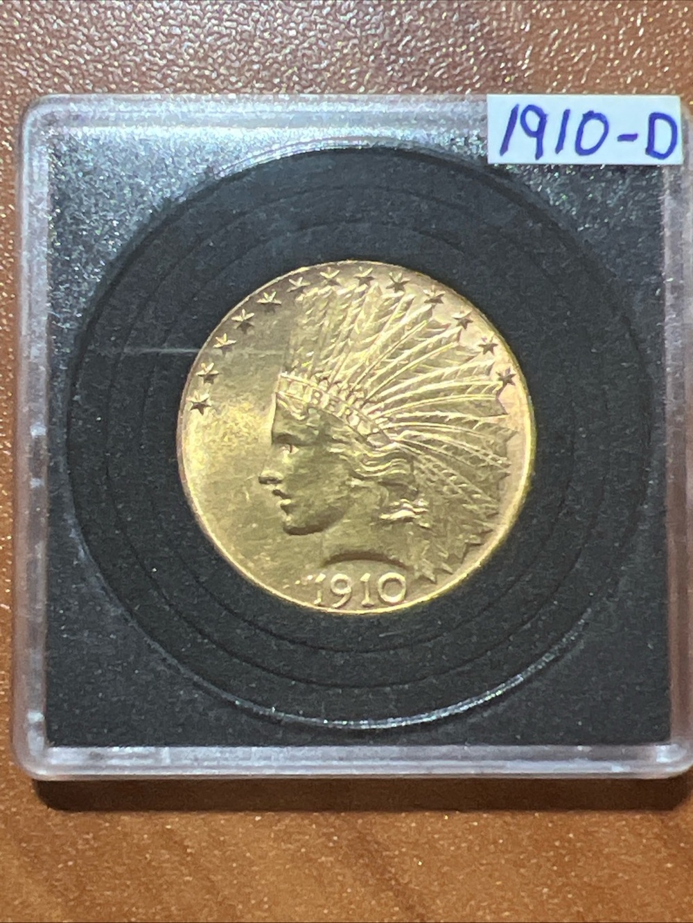 1910-D $10 Indian Head Gold Eagle Coin Pre-1933 Gold U.S. Coin UNC